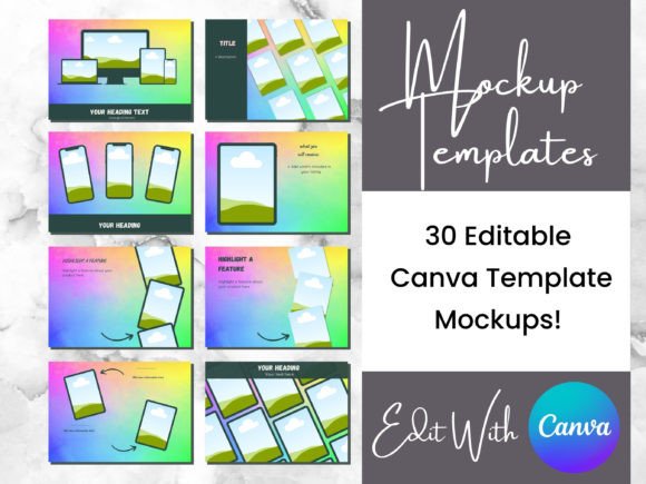 Download 15 Rainbow Digital Product Mockups - Mockup Collection