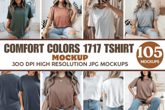 Download Comfort Colors 1717 Tshirt Mockup Bundle - Mockup Collection