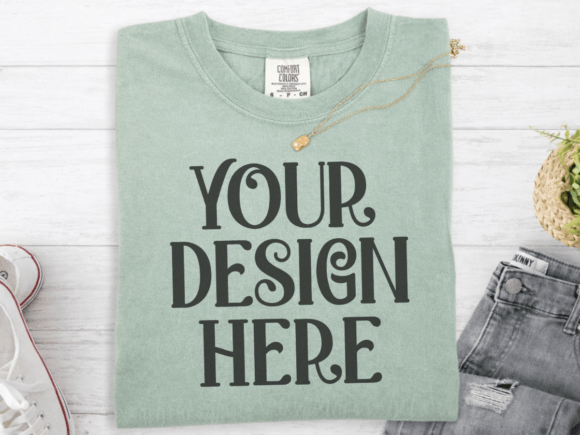 Download Comfort Colors 1717 Bay Flat Lay Mockup - Mockup Collection