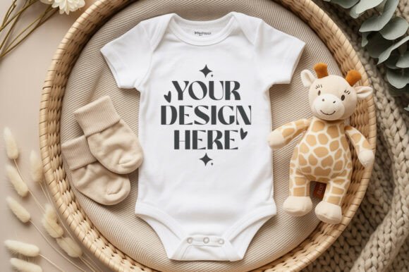Download White Baby Onesie Mockup Easter - Mockup Collection