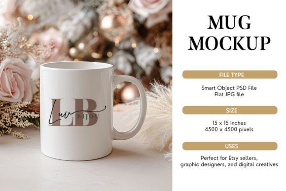 Download Romantic Christmas Mug Mockup PSD &amp; JPG - Premium Resources