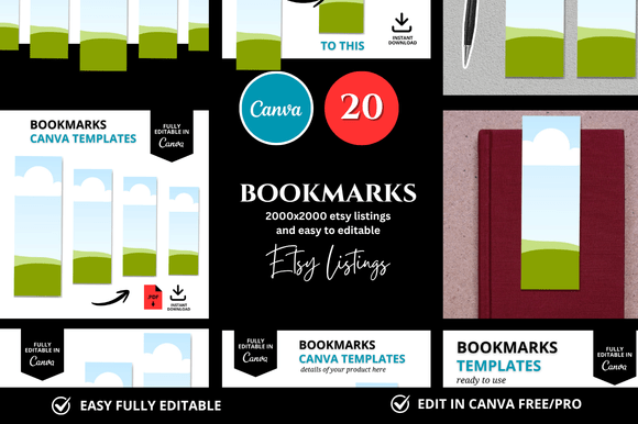 Download 20 Bookmark Etsy Mockup - Mockup Collection